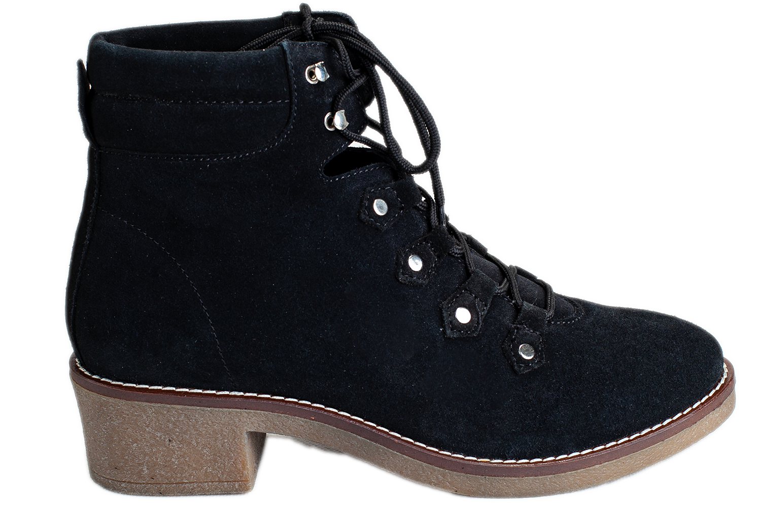Женские демисезонные ботиночки БЕЛСТА из чёрного натурального замша - 3