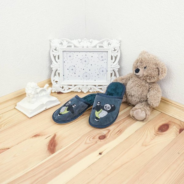 Children's slippers BELSTA suede on fur - 1