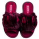 Женские открытые тапочки БЕЛСТА из бордового текстиля украшены ушками и мехом - 2