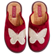 Женские закрыте тапочки БЕЛСТА из велюра цвета бордо украшены бабочкой - 2