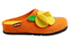 Женские закрытые тапочки БЕЛСТА из оранжевого войлока украшены аппликацией Персика - 3