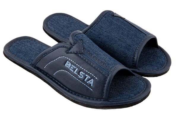 Children's open slippers BELSTA in denim and eco leather - 1