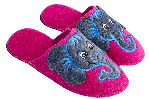 Дитячі темно-рожеві повстяні капці БЕЛСТА прикрашені Слоненям - 1