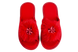 Дитячі відкриті капці БЕЛСТА із червоного текстилю прикрашені хутром - 3