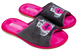 Женские открытые тапочки БЕЛСТА из серого велюра украшены Котиками с розовым сердечком на розовой стельке - 1