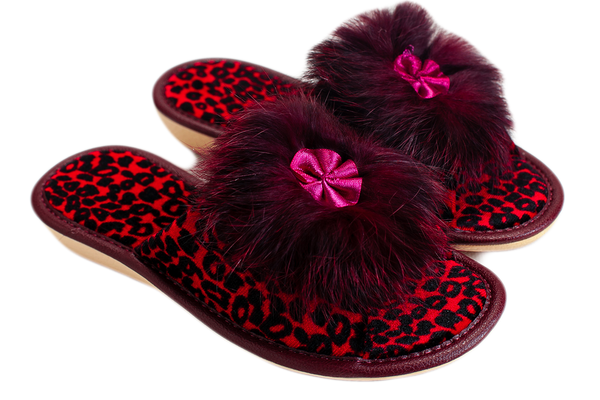 Children's open velour slippers BELSTA - 1