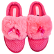 Женские закрытые тапочки БЕЛСТА из розового текстиля украшены мехом - 2