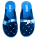Женские закрытые тапочки БЕЛСТА из синего велюра украшены голубым атласным бантиком - 2
