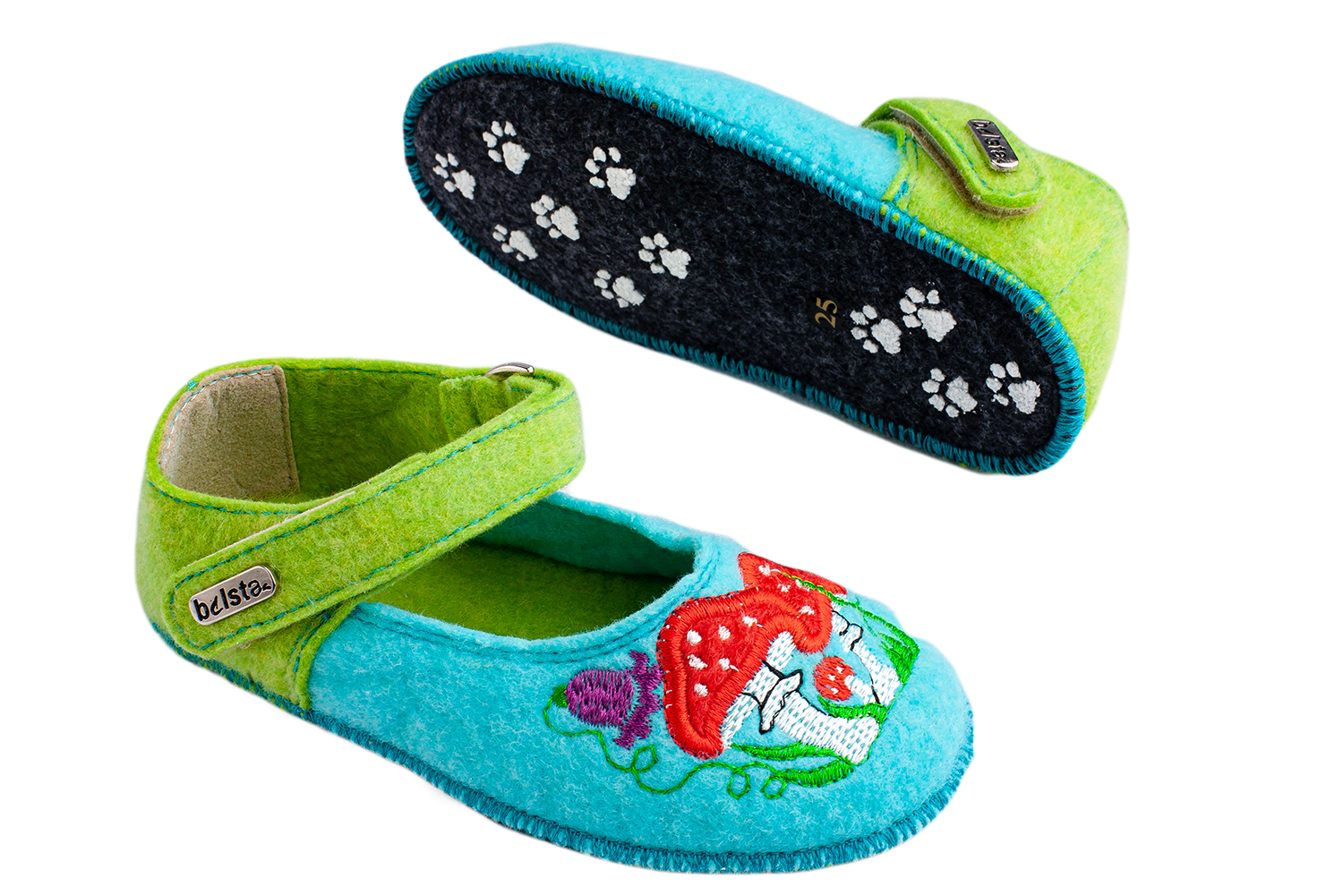 Children's sandals BELSTA of felt with embroidery - 4