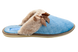 Женские стёганые тапочки БЕЛСТА из голубого велюра украшены бежевым мехом и бантиком - 3
