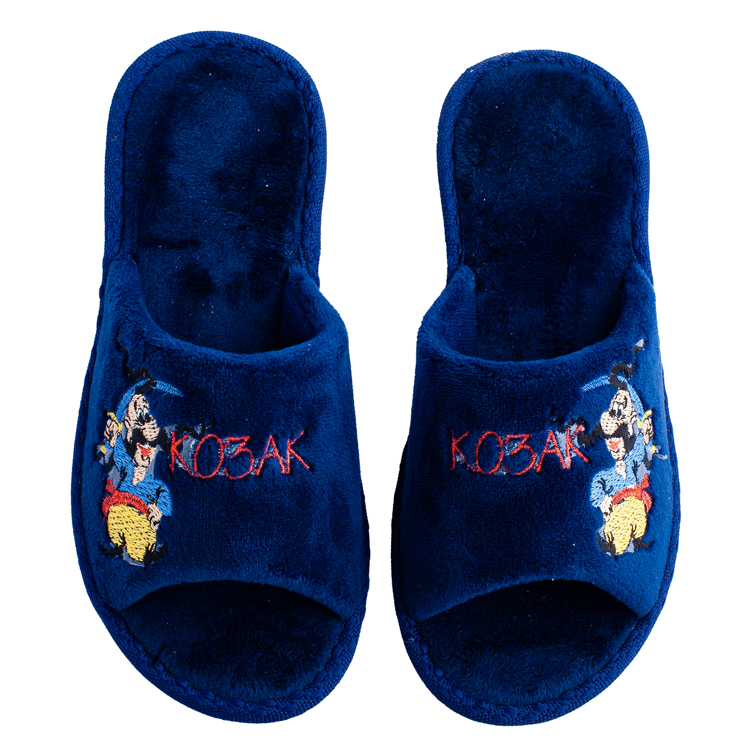 Children's velour slippers with embroidery - 2