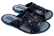 Женские открытые тапочки БЕЛСТА из синего замша украшены принтом - 1