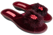 Женские открытые велюровые тапочки БЕЛСТА бордового цвета украшены мехом - 1