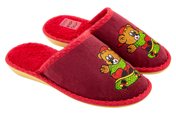 Children's closed slippers BELSTA suede on terry insoles - 1