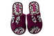 Женские открытые тапочки БЕЛСТА из вельвета цвета марсала украшены бантом с цветочным принтом - 2