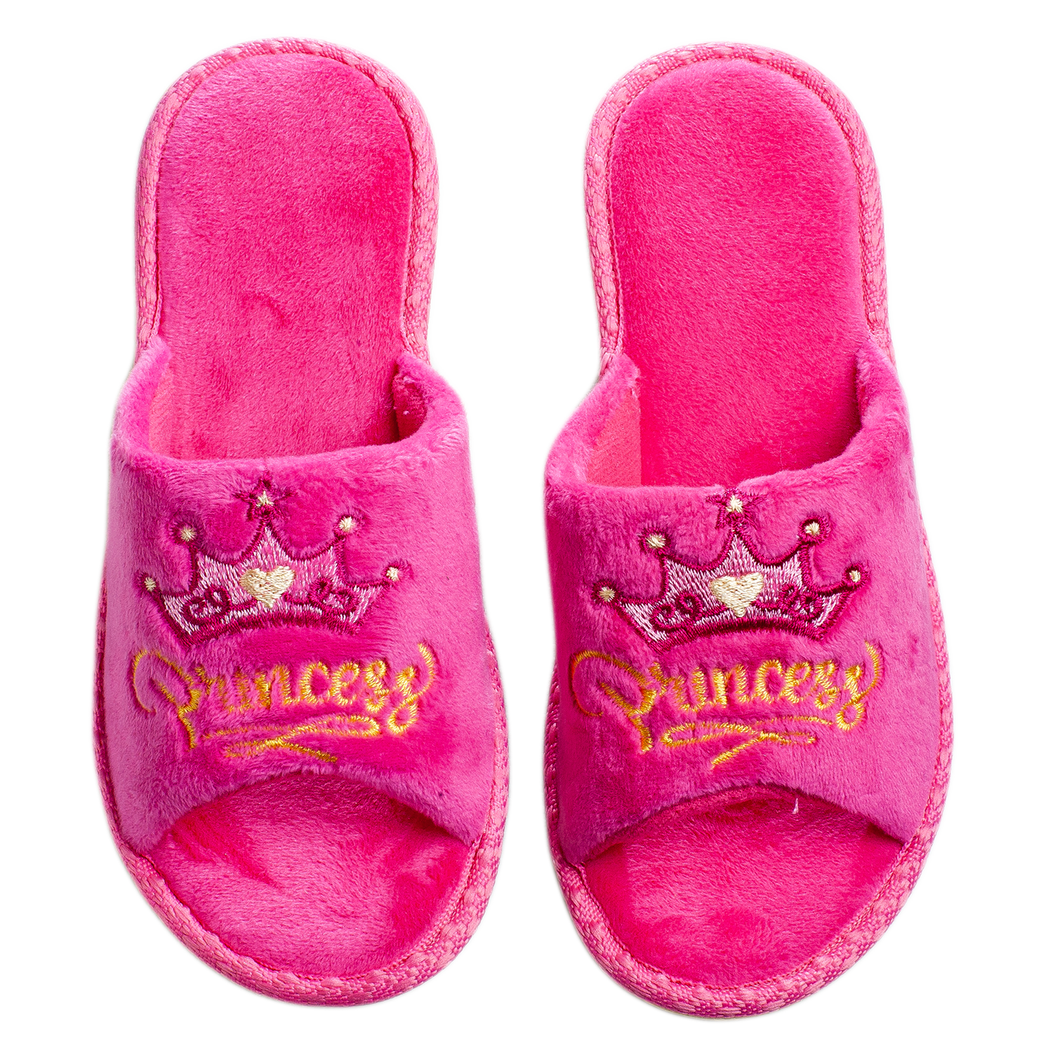 Children's velour slippers with embroidery - 2