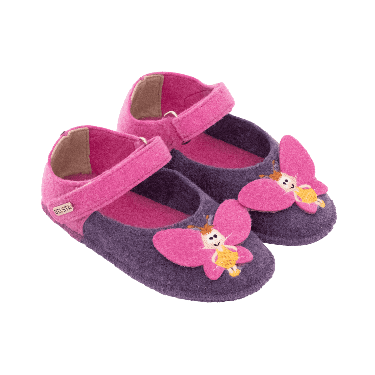 Детские фиолетовые сандалики БЕЛСТА из войлока с бабочкой - 24