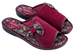 Женские открытые тапочки БЕЛСТА из текстиля с принтом и вставкой из вельвета бордового цвета - 1