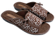 Женские открытые тапочки БЕЛСТА из коричневого текстиля с принтом - 1