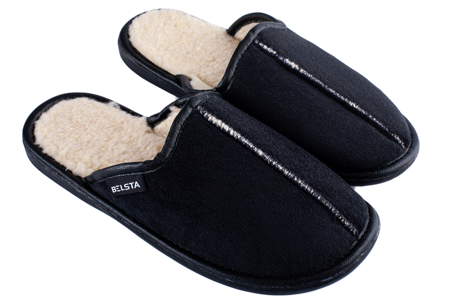 Teenage slippers BELSTA suede with fur - 1