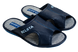 Женские открытые тапочки БЕЛСТА из синей эко кожи украшены вышивкой - 1