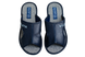 Женские открытые тапочки БЕЛСТА из синей эко кожи украшены вышивкой - 2