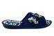 Женские открытые тапочки БЕЛСТА из вельвета тёмно синего цвета украшены бантом - 3