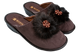 Женские закрытые тапочки БЕЛСТА из коричневого велюра украшены мехом - 1