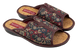Женские открытые тапочки БЕЛСТА из текстиля цвета бордо с принтом - 1