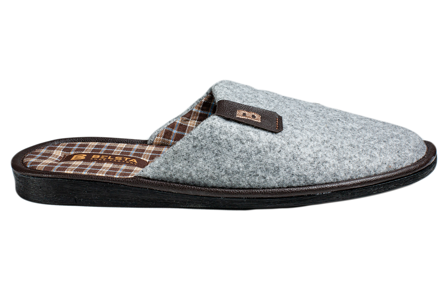 Men's gray slippers made of fine wool by BELSTA - 3