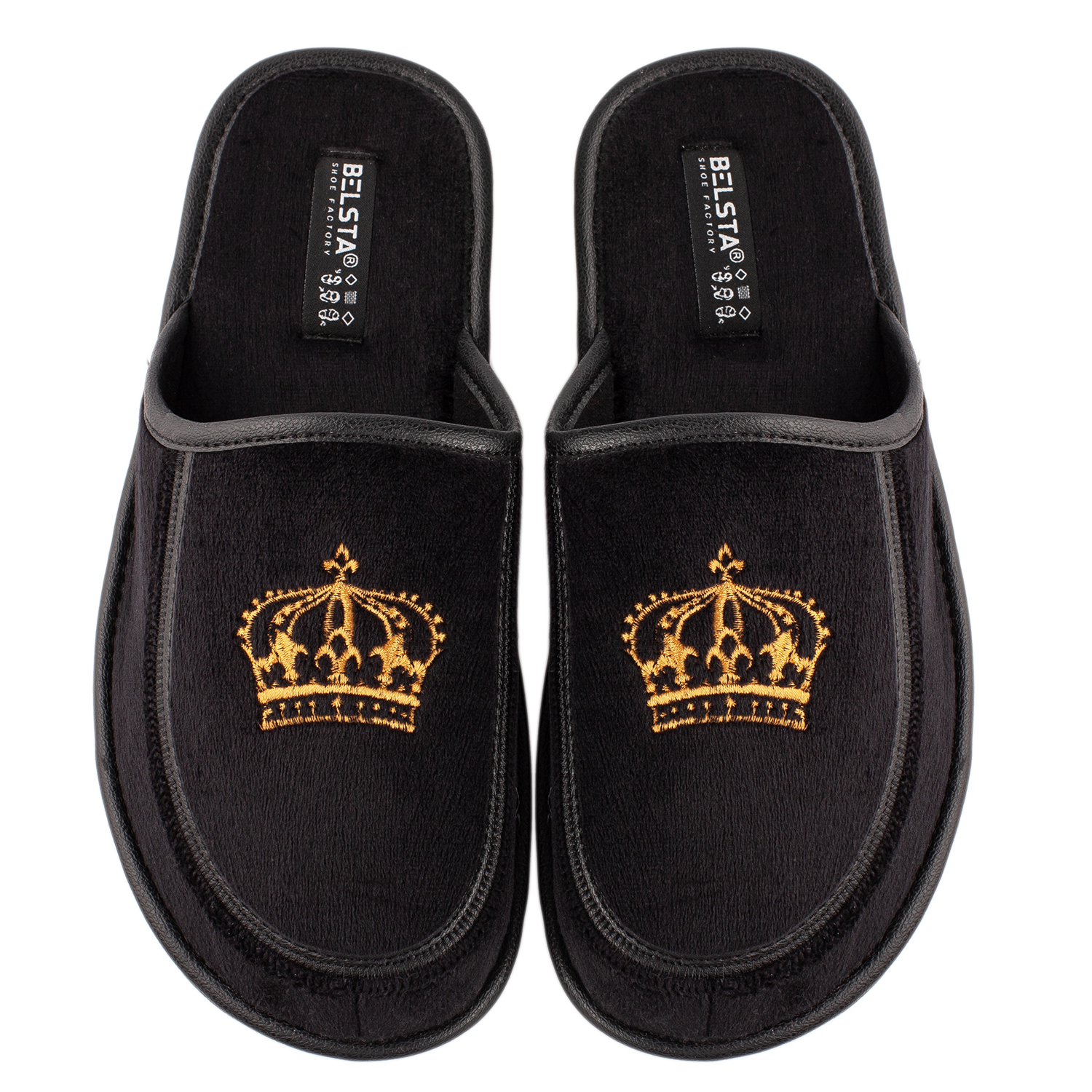 Men's velour slippers BELSTA with crown - 2