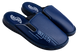 Мужские закрытые тапочки БЕЛСТА из синей эко кожи украшены вышивкой - 1
