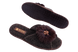 Женские открытые паркетные тапочки БЕЛСТА из коричневого войлока украшены мехом - 4