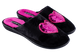 Женские закрытые тапочки БЕЛСТА из чёрного велюра украшены сердцем из пайеток фиолетового цвета - 1