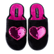 Женские закрытые тапочки БЕЛСТА из чёрного велюра украшены сердцем из пайеток фиолетового цвета - 2