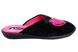 Женские закрытые тапочки БЕЛСТА из чёрного велюра украшены сердцем из розовых пайеток - 3
