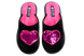 Женские закрытые тапочки БЕЛСТА из чёрного велюра украшены сердцем из розовых пайеток - 2