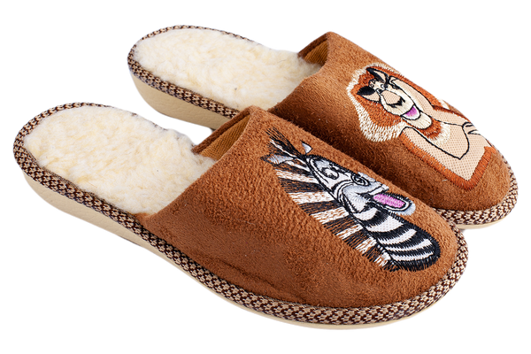 Children's suede slippers BELSTA with embroidery - 1