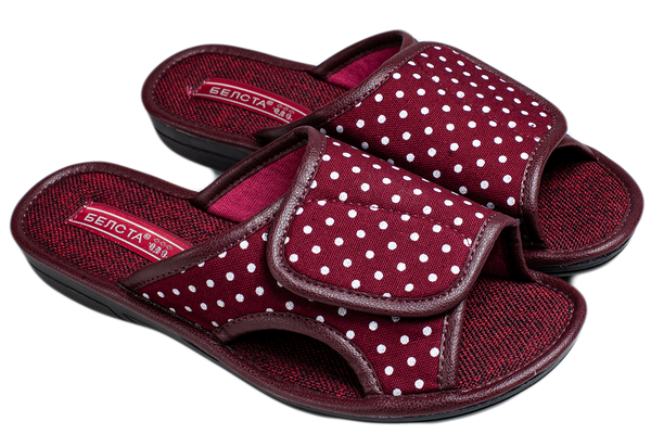 Women's outdoor slippers BELSTA textile with velcro - 1