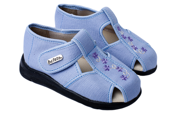 Children's sandals BELSTA of corduroy with embroidery - 1