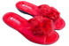 Жіночі відкриті велюрові червоні капці БЕЛСТА прикрашені хутром - 1