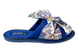Женские открытые тапочки БЕЛСТА из синего текстиля украшены текстилем с принтом - 3