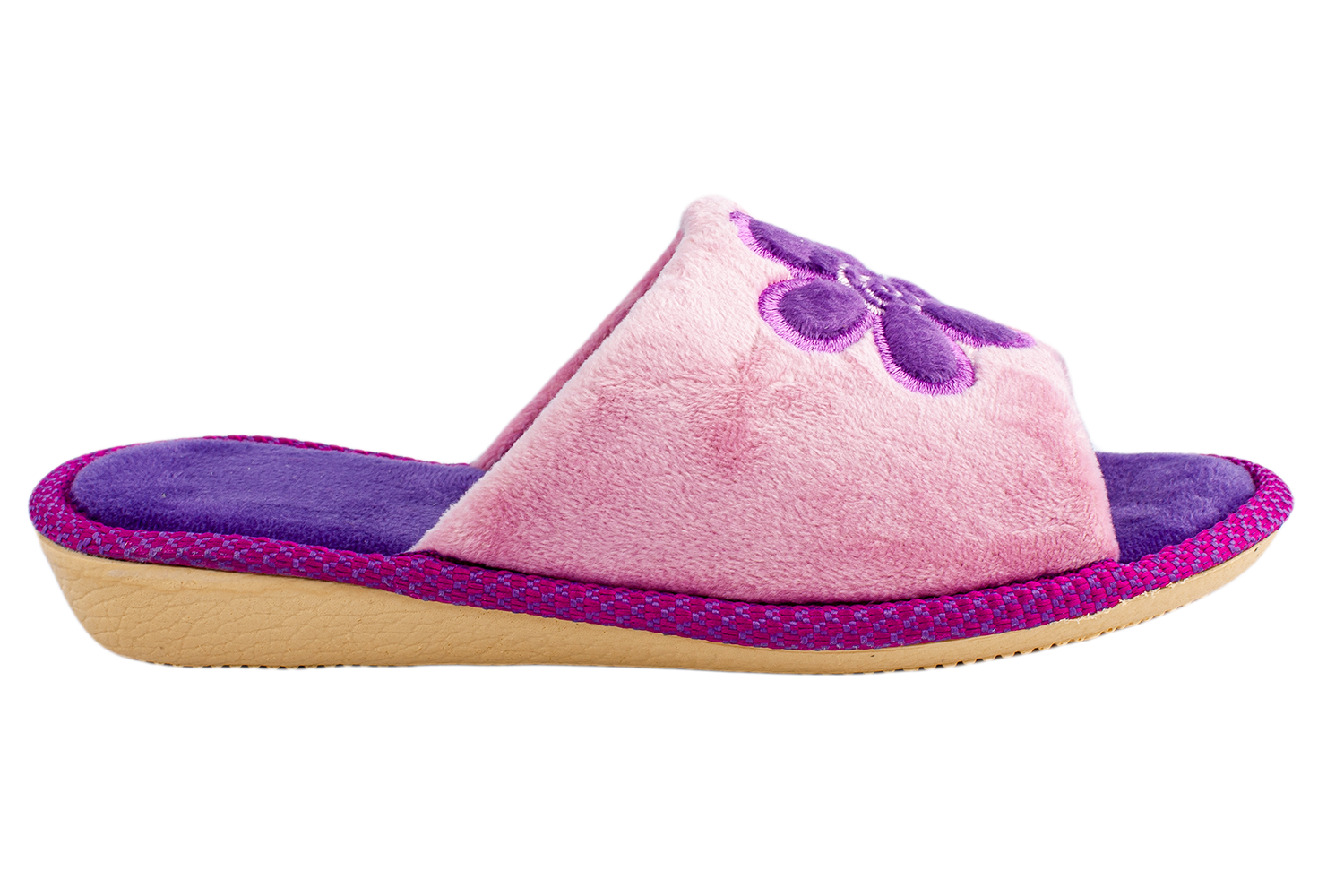 Children's slippers BELSTA velour with embroidery - 3