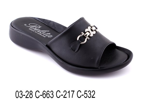 Women's open eco leather slippers BELSTA - 1