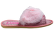 Женские открытые тапочки БЕЛСТА из розового текстиля украшены ушками и мехом - 3