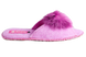 Женские открытые паркетные тапочки БЕЛСТА из розового войлока украшены мехом - 3