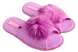 Женские открытые паркетные тапочки БЕЛСТА из розового войлока украшены мехом - 1