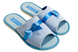 Женские открытые тапочки БЕЛСТА из вельвета голубого цвета украшены атласной лентой голубого цвета с бантиком - 1