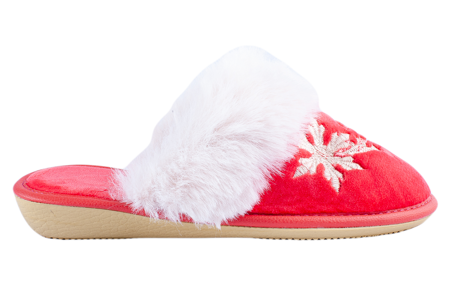 Children's slippers BELSTA velour with fur lapel - 3