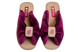 Женские открытые тапочки БЕЛСТА из велюра цвета марсала на бежевой стельке - 2